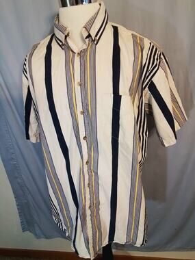 Harbor Bay; mens  large size shirt with blue stripes